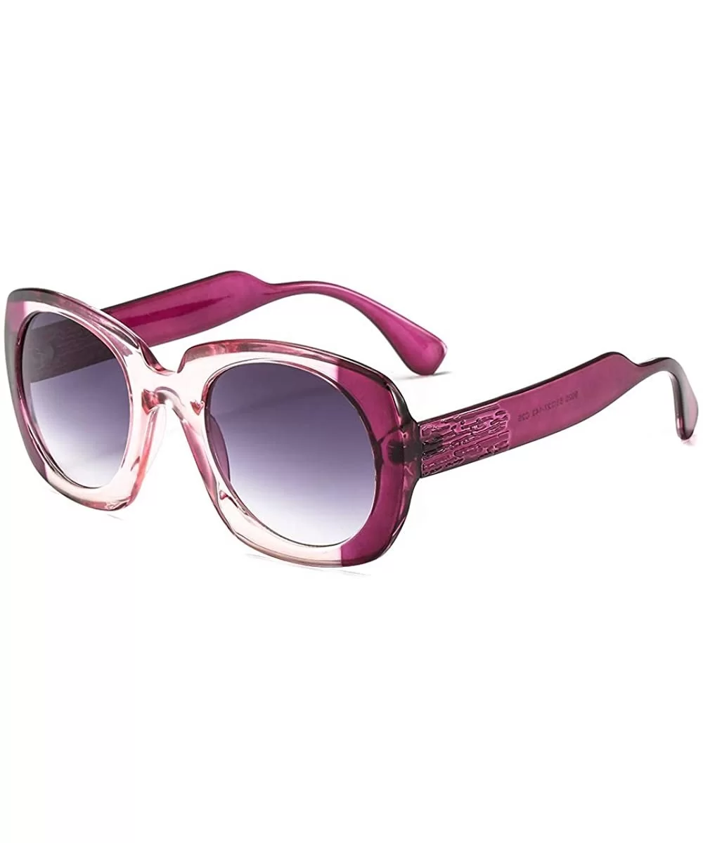 2019 new fashion square sunglasses retro unisex wide leg brand design sunglasses UV400 - Purple - CO18RI4Z9SG $11.23 Square