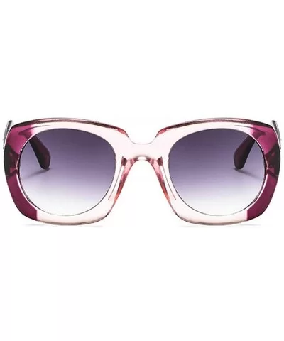 2019 new fashion square sunglasses retro unisex wide leg brand design sunglasses UV400 - Purple - CO18RI4Z9SG $11.23 Square