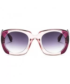 2019 new fashion square sunglasses retro unisex wide leg brand design sunglasses UV400 - Purple - CO18RI4Z9SG $11.23 Square