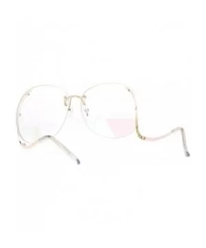 Womens Clear Lens Glasses Oversized Rimless Granny Low Temple Lightly Mirrored - Gold - CK185HIR3L7 $9.31 Oversized