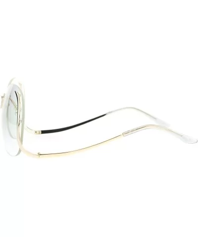 Womens Clear Lens Glasses Oversized Rimless Granny Low Temple Lightly Mirrored - Gold - CK185HIR3L7 $9.31 Oversized