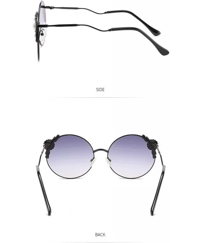 Classic Retro Designer Style Round Frame Pearl Sunglasses for Women Metal Resin UV 400 Protection Sunglasses - C418SAT7IL7 $2...