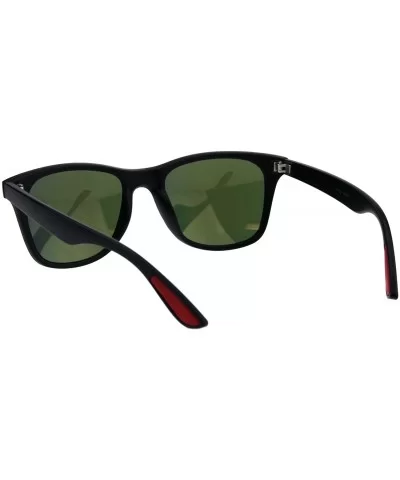 Retro Reflective Color Mirror Lens Black Horn Rim Hipster Sunglasses - Red Orange Mirror - CX18H4N9H7K $5.75 Rectangular