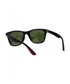 Retro Reflective Color Mirror Lens Black Horn Rim Hipster Sunglasses - Red Orange Mirror - CX18H4N9H7K $5.75 Rectangular