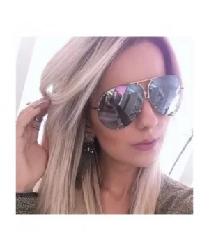 Mirrored Oversized Sunglasses Reflective - A - CY18DQOHZE3 $6.35 Aviator