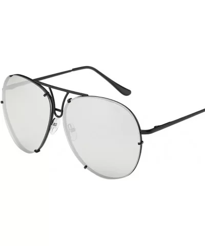 Mirrored Oversized Sunglasses Reflective - A - CY18DQOHZE3 $6.35 Aviator