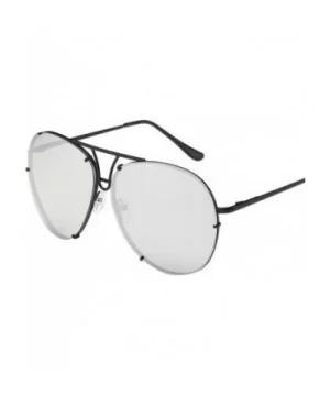 Mirrored Oversized Sunglasses Reflective - A - CY18DQOHZE3 $6.35 Aviator