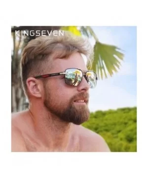 Genuine quality square sunglasses men fashion polarized and UV400 Ultra light Al-Mg - Silver/Mirror - CF18X86KOTR $21.02 Rect...