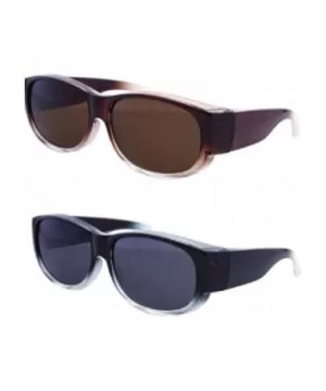 Colorful Two Tone Ombre Fit Over Sunglasses - Wear Over Eyeglasses - 1 Black / 1 Brown - CR12N27HHT3 $15.47 Square