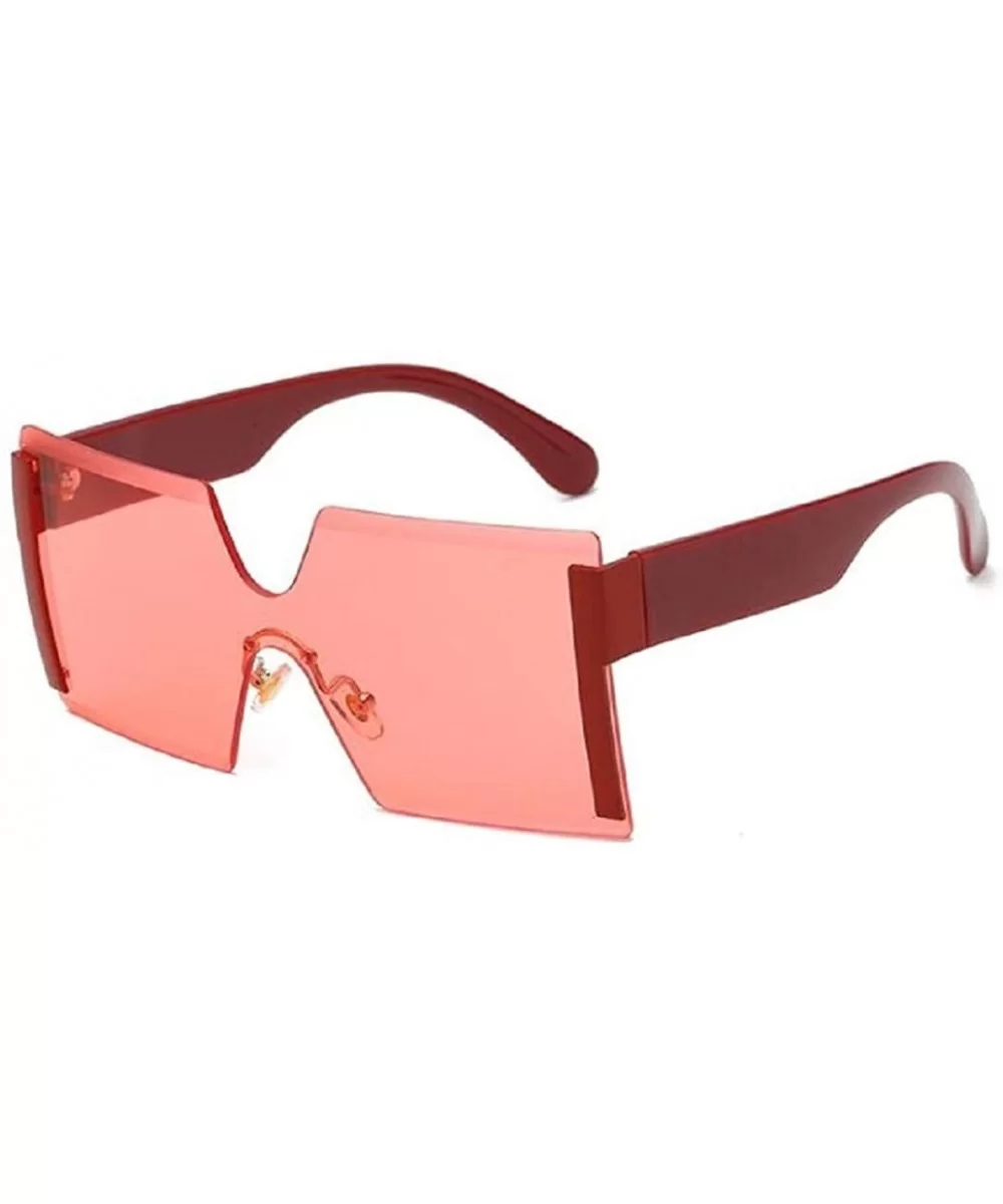 Women Fashion Square Semi Rimless Oversized Sunglasses - F - CY18RCCKH4E $7.86 Oversized