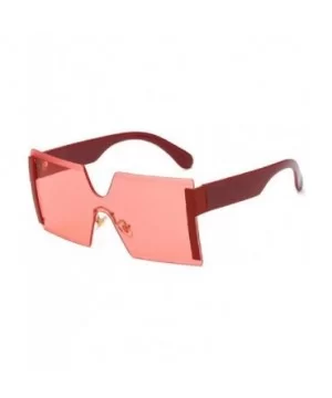 Women Fashion Square Semi Rimless Oversized Sunglasses - F - CY18RCCKH4E $7.86 Oversized