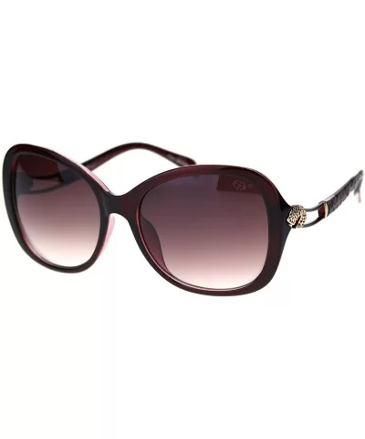 Womens Jaguar Jewel Hinge Diva Plastic Butterfly Sunglasses - All Burgundy - CJ18R6LWKXY $6.83 Oversized