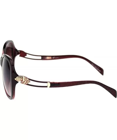 Womens Jaguar Jewel Hinge Diva Plastic Butterfly Sunglasses - All Burgundy - CJ18R6LWKXY $6.83 Oversized