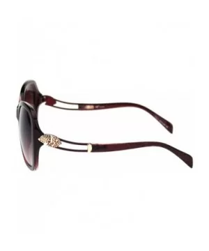 Womens Jaguar Jewel Hinge Diva Plastic Butterfly Sunglasses - All Burgundy - CJ18R6LWKXY $6.83 Oversized