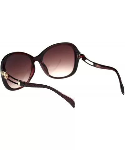 Womens Jaguar Jewel Hinge Diva Plastic Butterfly Sunglasses - All Burgundy - CJ18R6LWKXY $6.83 Oversized