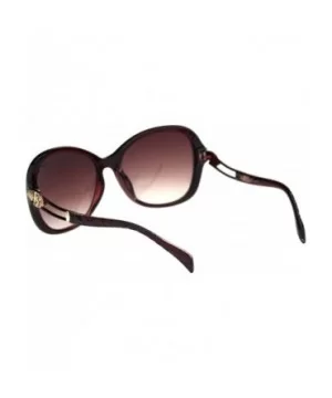 Womens Jaguar Jewel Hinge Diva Plastic Butterfly Sunglasses - All Burgundy - CJ18R6LWKXY $6.83 Oversized