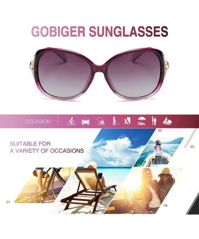 Polarized Oversized Sunglasses Protection Designer - Purple Frame/Shades Purple Oversized Polarized Sunglasses - C218Q7CXC6H ...