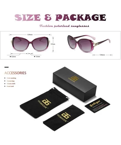 Polarized Oversized Sunglasses Protection Designer - Purple Frame/Shades Purple Oversized Polarized Sunglasses - C218Q7CXC6H ...