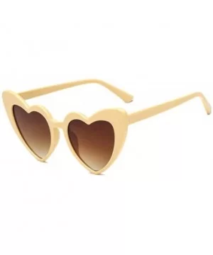 Heart Sunglasses Women Brand Designer Cat Eye Sun Glasses Retro Love Bgray - Tea - CL18YZWCN3M $4.97 Aviator