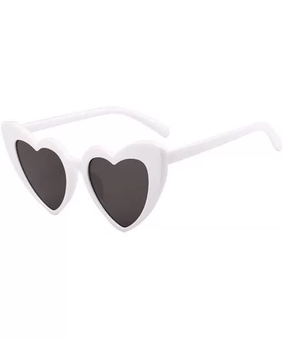 Heart Sunglasses Women Brand Designer Cat Eye Sun Glasses Retro Love Bgray - Tea - CL18YZWCN3M $4.97 Aviator