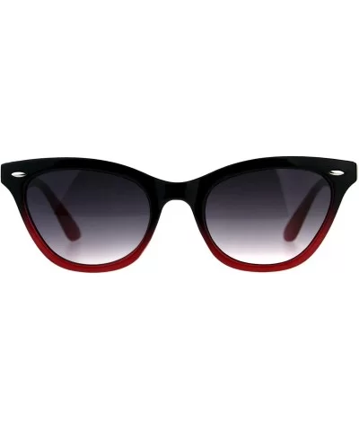 Womens Narrow Horn Rim Boyfriend Plastic Gradient Sunglasses - Black Red - CA18C7IIG3N $5.11 Rectangular