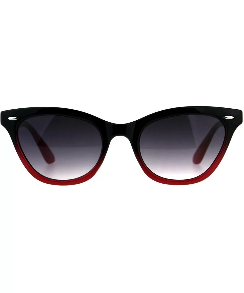 Womens Narrow Horn Rim Boyfriend Plastic Gradient Sunglasses - Black Red - CA18C7IIG3N $5.11 Rectangular