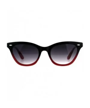 Womens Narrow Horn Rim Boyfriend Plastic Gradient Sunglasses - Black Red - CA18C7IIG3N $5.11 Rectangular