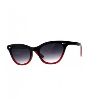 Womens Narrow Horn Rim Boyfriend Plastic Gradient Sunglasses - Black Red - CA18C7IIG3N $5.11 Rectangular