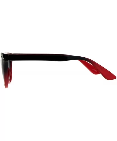 Womens Narrow Horn Rim Boyfriend Plastic Gradient Sunglasses - Black Red - CA18C7IIG3N $5.11 Rectangular