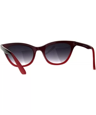 Womens Narrow Horn Rim Boyfriend Plastic Gradient Sunglasses - Black Red - CA18C7IIG3N $5.11 Rectangular