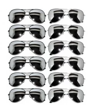 12 Pack Aviator Sunglasses Metal Gold - Silver - Black Frame Colored Mirror Lens OWL. - CG1270UY5I7 $18.31 Aviator