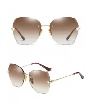 The New Fashion Diamond Sunglasses for Women Oversized Vintage Polarized - Gradient Brown - CH18S2H98Q3 $11.28 Oversized