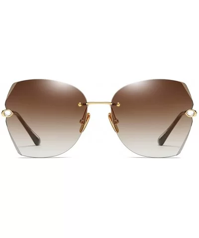 The New Fashion Diamond Sunglasses for Women Oversized Vintage Polarized - Gradient Brown - CH18S2H98Q3 $11.28 Oversized