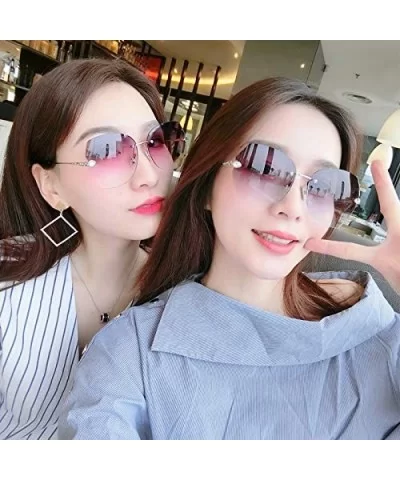 The New Fashion Diamond Sunglasses for Women Oversized Vintage Polarized - Gradient Brown - CH18S2H98Q3 $11.28 Oversized