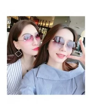 The New Fashion Diamond Sunglasses for Women Oversized Vintage Polarized - Gradient Brown - CH18S2H98Q3 $11.28 Oversized