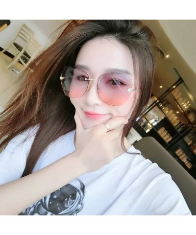 The New Fashion Diamond Sunglasses for Women Oversized Vintage Polarized - Gradient Brown - CH18S2H98Q3 $11.28 Oversized