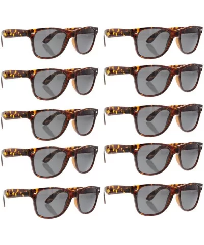 BULK WHOLESALE UNISEX 80'S RETRO STYLE BULK LOT PROMOTIONAL SUNGLASSES - 10 PACK - Tortoise - CJ1806CCLHX $15.39 Wayfarer