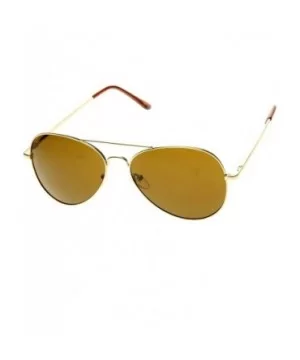 Classic Metal Aviator Sunglasses w/Spring Temples (Gold Brown) - CF110A7JVVN $6.02 Aviator