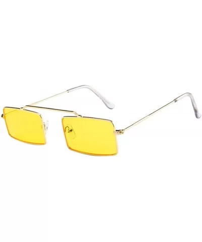 Women Men Vintage Retro Small Frame Glasses-Unisex Sunglasses Eyewear - F - CV18Q3O5LN5 $5.36 Square