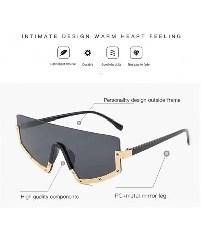 New Fashion Half Frame Conjoined Lens Personalized UV400 Sunglasses for Men and Women Street Shooting Selfy 2134 - C518AHOWQ3...