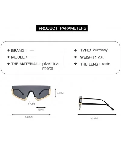 New Fashion Half Frame Conjoined Lens Personalized UV400 Sunglasses for Men and Women Street Shooting Selfy 2134 - C518AHOWQ3...