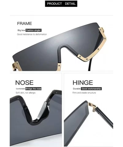 New Fashion Half Frame Conjoined Lens Personalized UV400 Sunglasses for Men and Women Street Shooting Selfy 2134 - C518AHOWQ3...