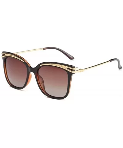 AismkjWomens Women's Liner SunglassesTwo-color ladies polarized sunglasses - Brown - CQ1853ETKXO $44.48 Wrap