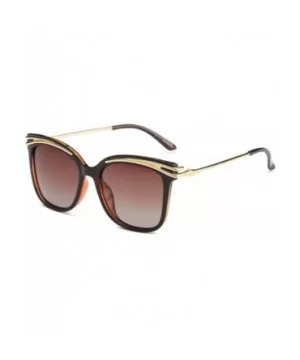 AismkjWomens Women's Liner SunglassesTwo-color ladies polarized sunglasses - Brown - CQ1853ETKXO $44.48 Wrap