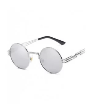 Vintage Retro Gothic Steampunk Mirror Sunglasses Gold And Black Sun Green - Gold Tea - CY18YNDEGYX $6.26 Aviator