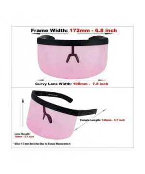 Futuristic Oversize Shield Visor Sunglasses Flat Top Mirrored Mono Lens 172mm - Pink - CJ11HWM0QRD $11.26 Shield