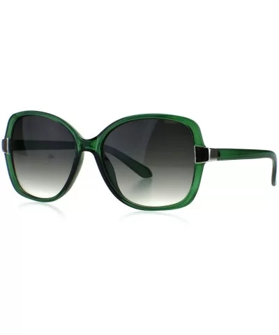 Womens 90s Designer Fashion Plastic Butterfly Sunglasses - Green Brown - C818Q9CW2H9 $7.40 Oversized