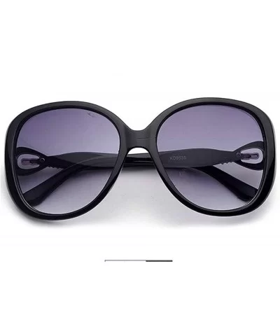 Classic Retro Designer Style Sunglasses for Women Plate Resin UV 400 Protection Sunglasses - Black - CK18SZUHATZ $13.96 Sport