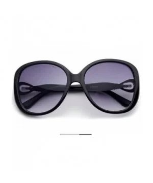 Classic Retro Designer Style Sunglasses for Women Plate Resin UV 400 Protection Sunglasses - Black - CK18SZUHATZ $13.96 Sport