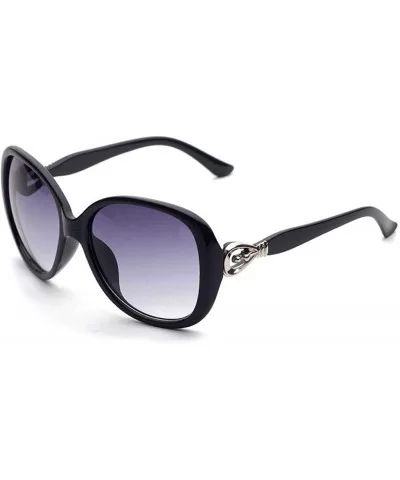 Classic Retro Designer Style Sunglasses for Women Plate Resin UV 400 Protection Sunglasses - Black - CK18SZUHATZ $13.96 Sport